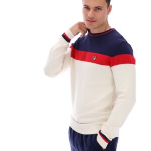 Alden Textured Knitted Colour Block Sweater – S
