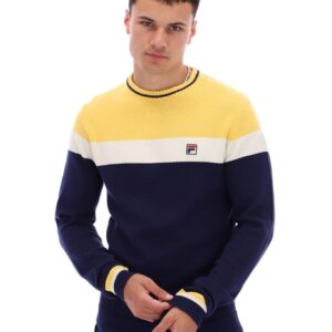 Alden Textured Knitted Colour Block Sweater – XXL