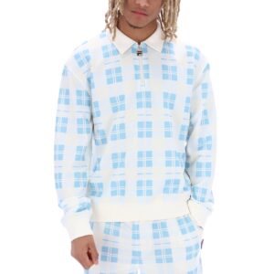 Asher Digital Print Check Polo Sweater – 3XL