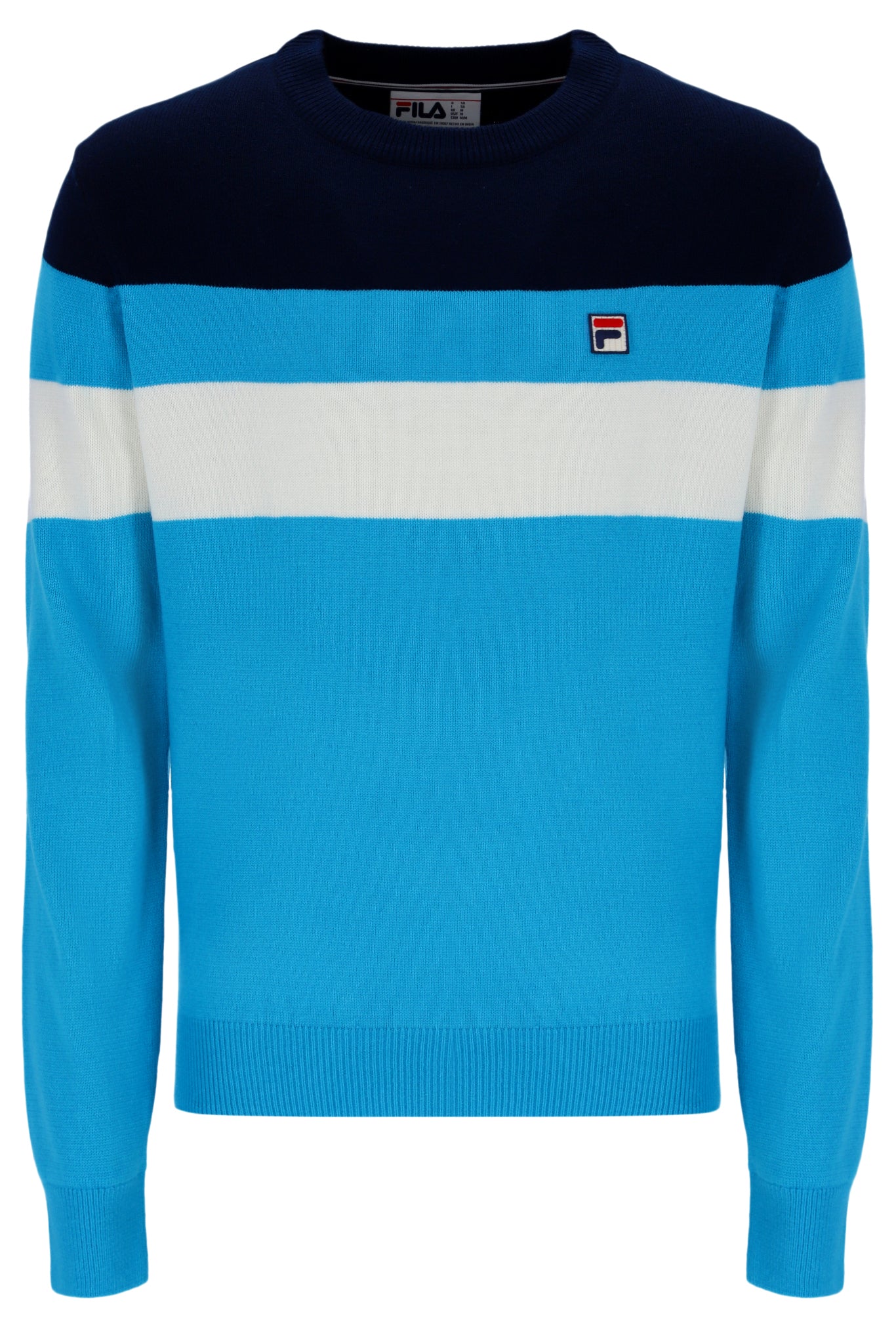 Abner Knitted Colour Blocked Crew - XS