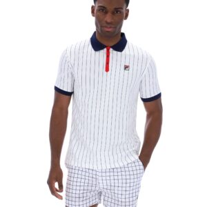 White BB1 Classic Vintage Striped Polo – S