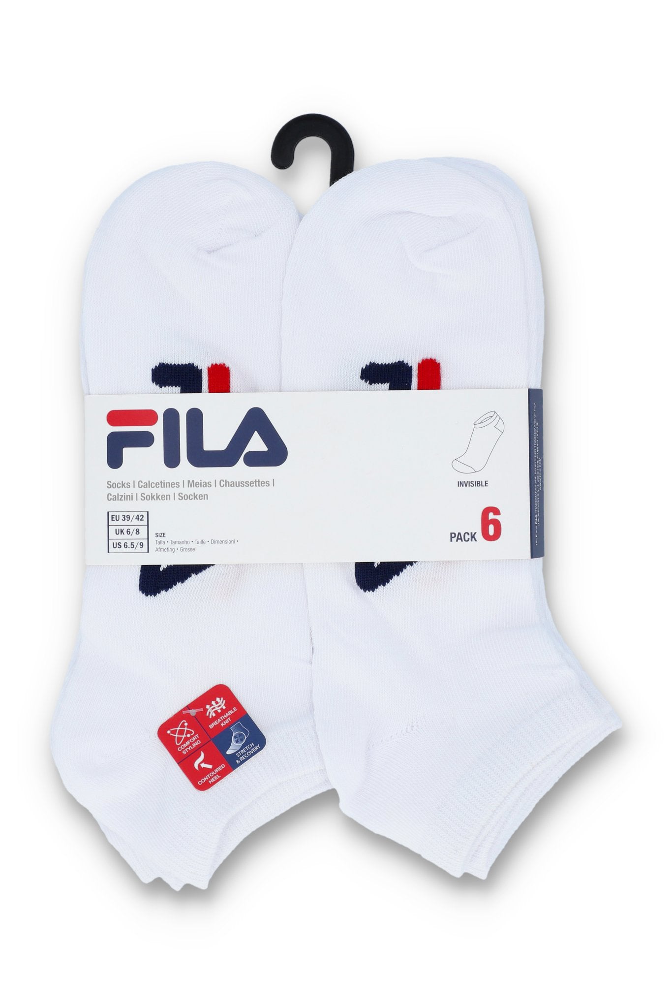 White 6 Pack Socks - 35/38