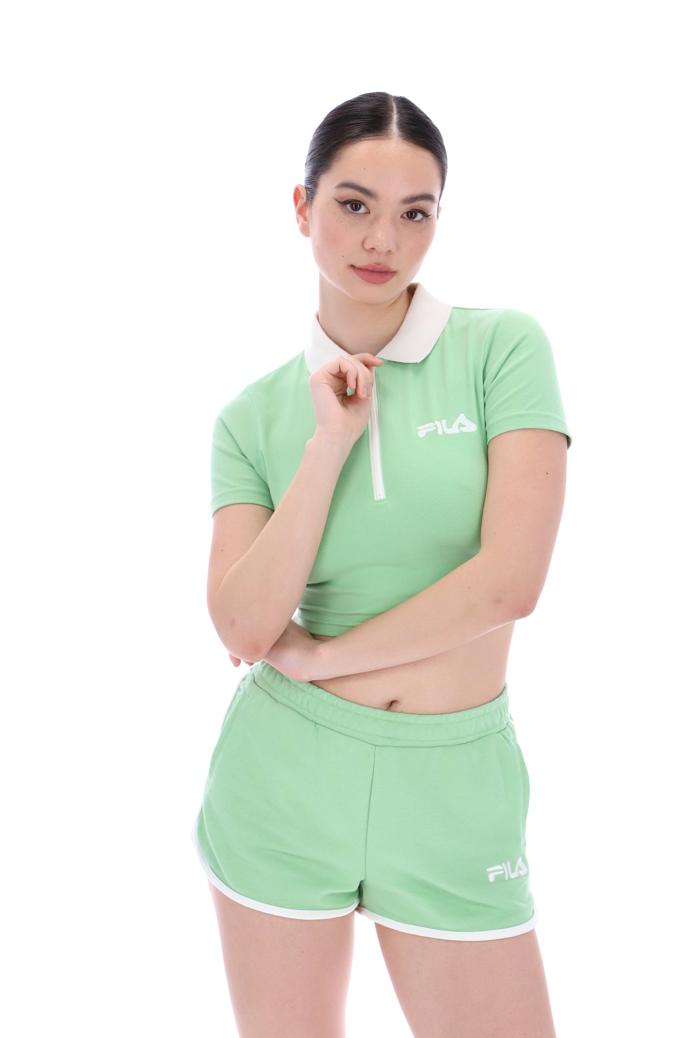 Demmie Contrast Collared Top - S