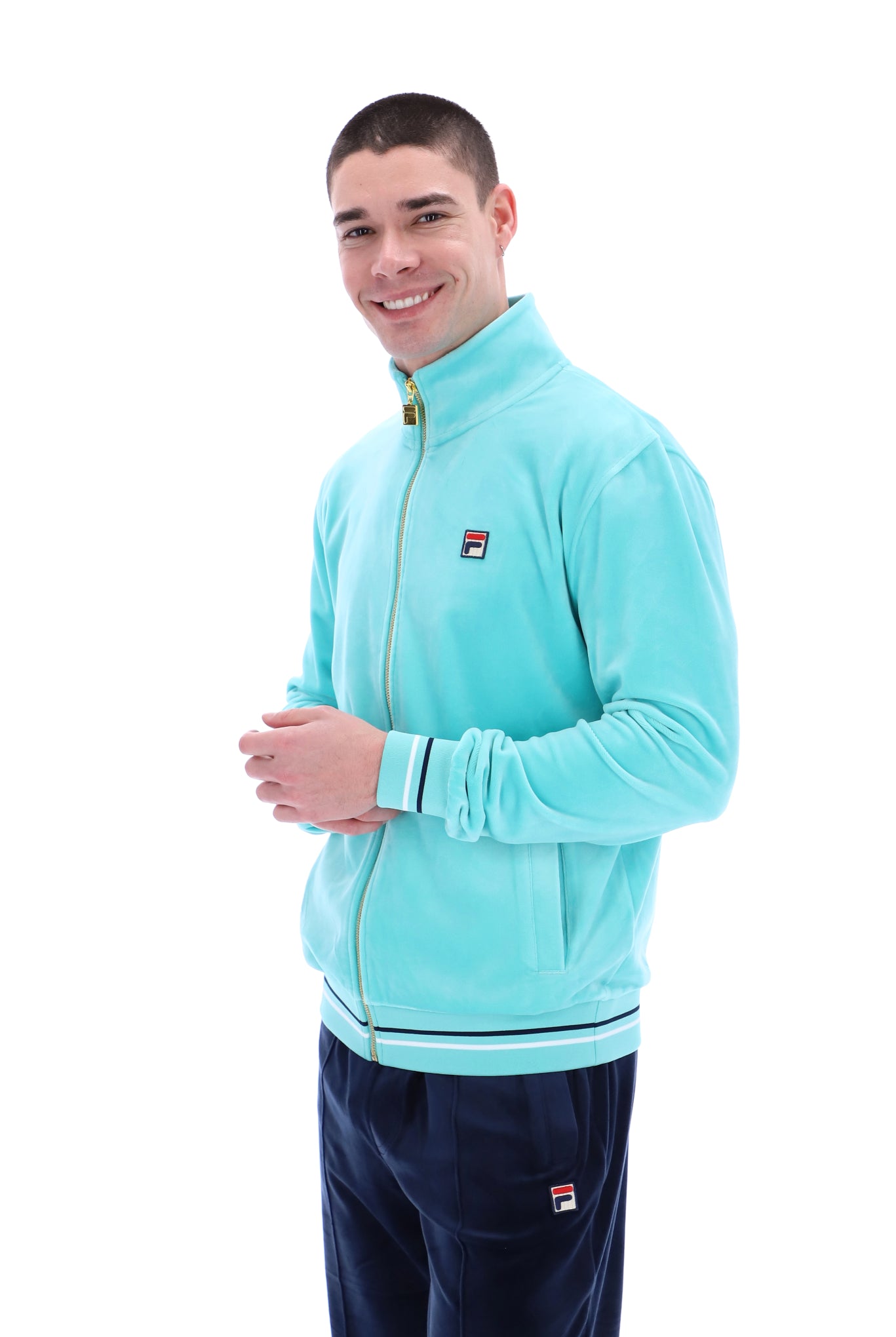 Falken Velour Track Top With Gold Details - M