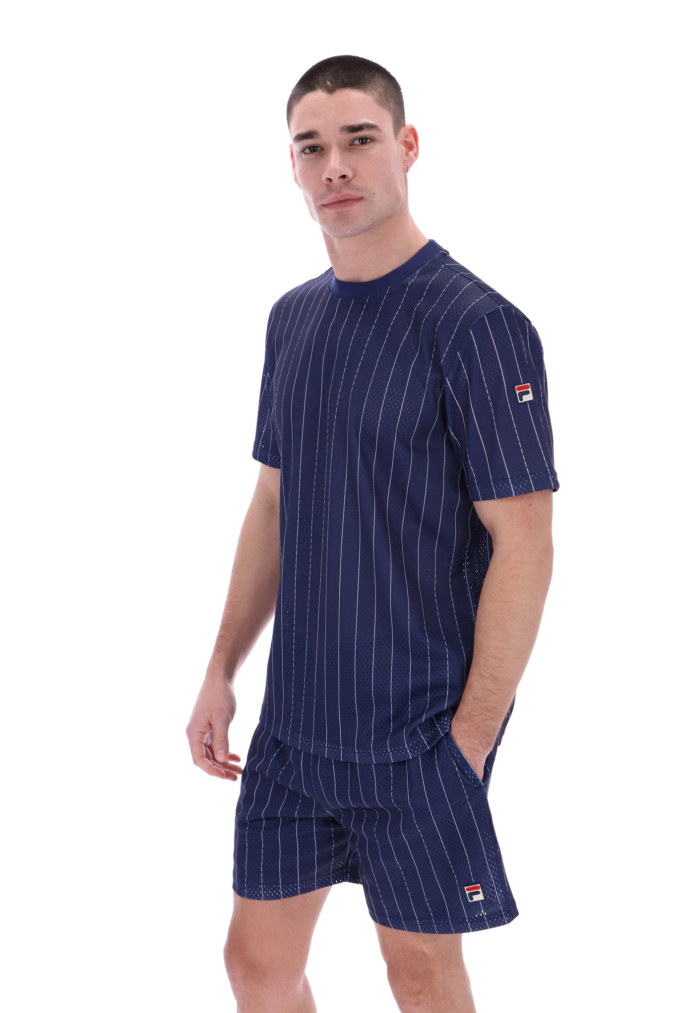 Jair Pin Stripe Mesh T-Shirt - S