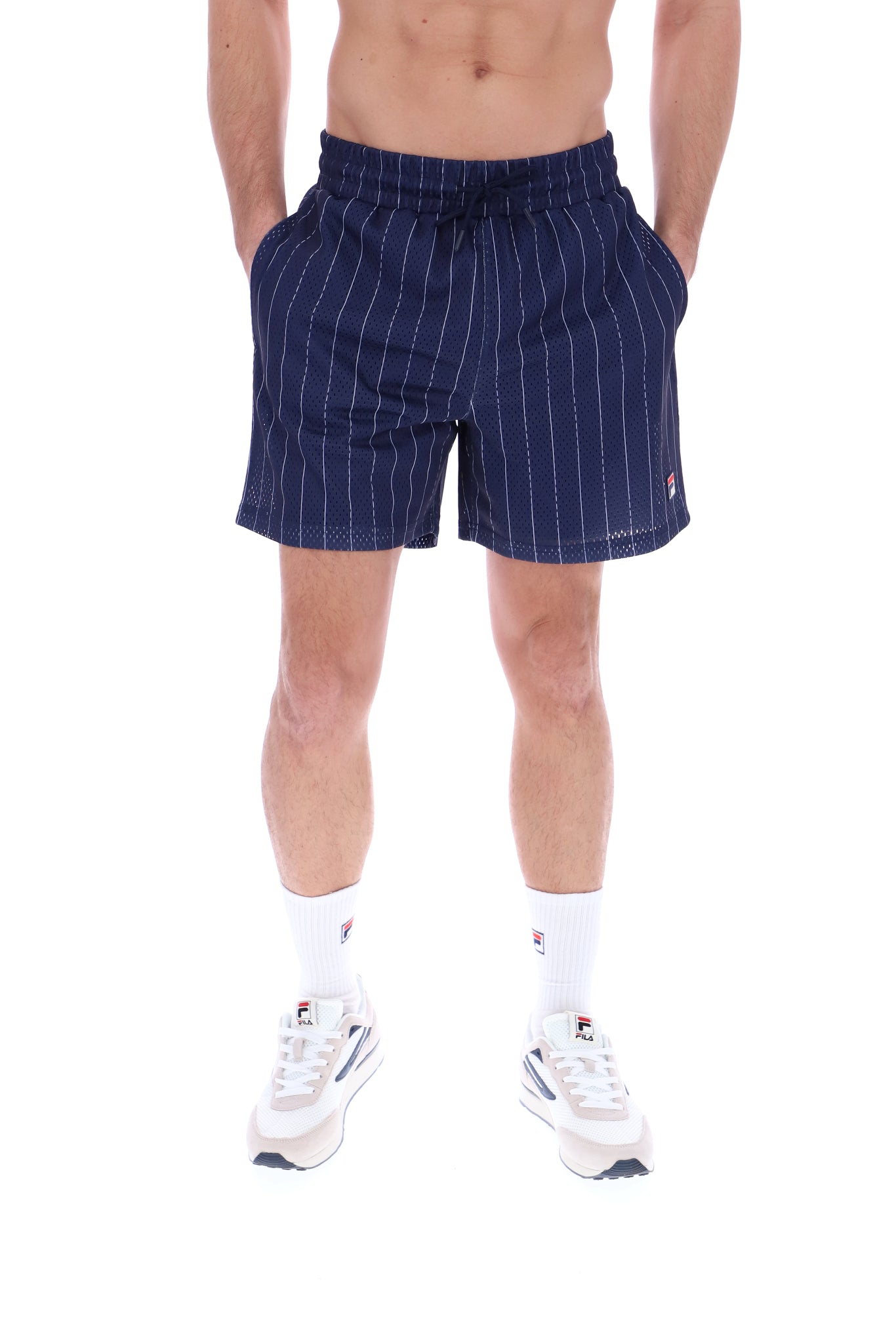 Jair Pin Stripe Mesh Shorts - XS