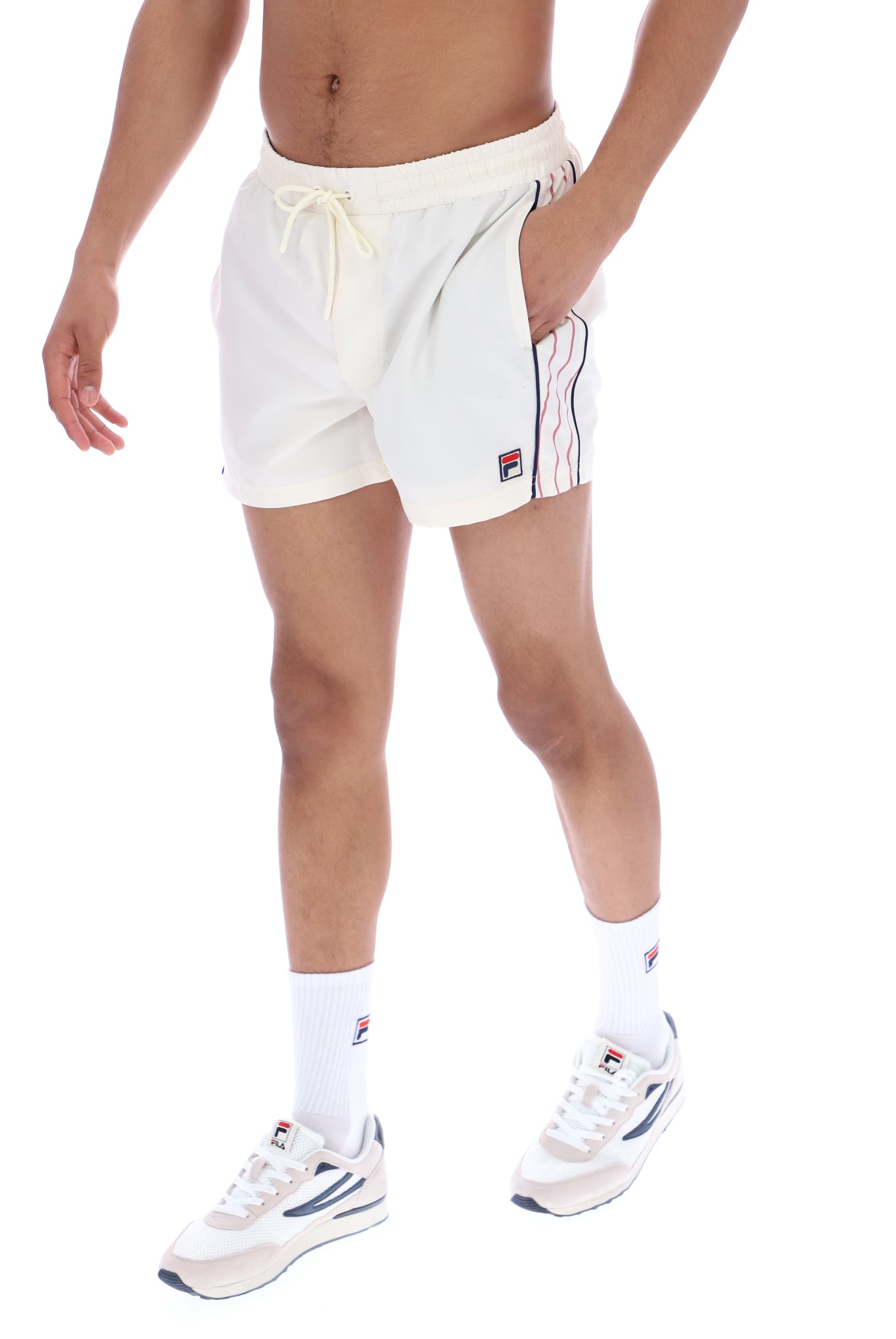 Hayes Wave Print Panel Shorts - M