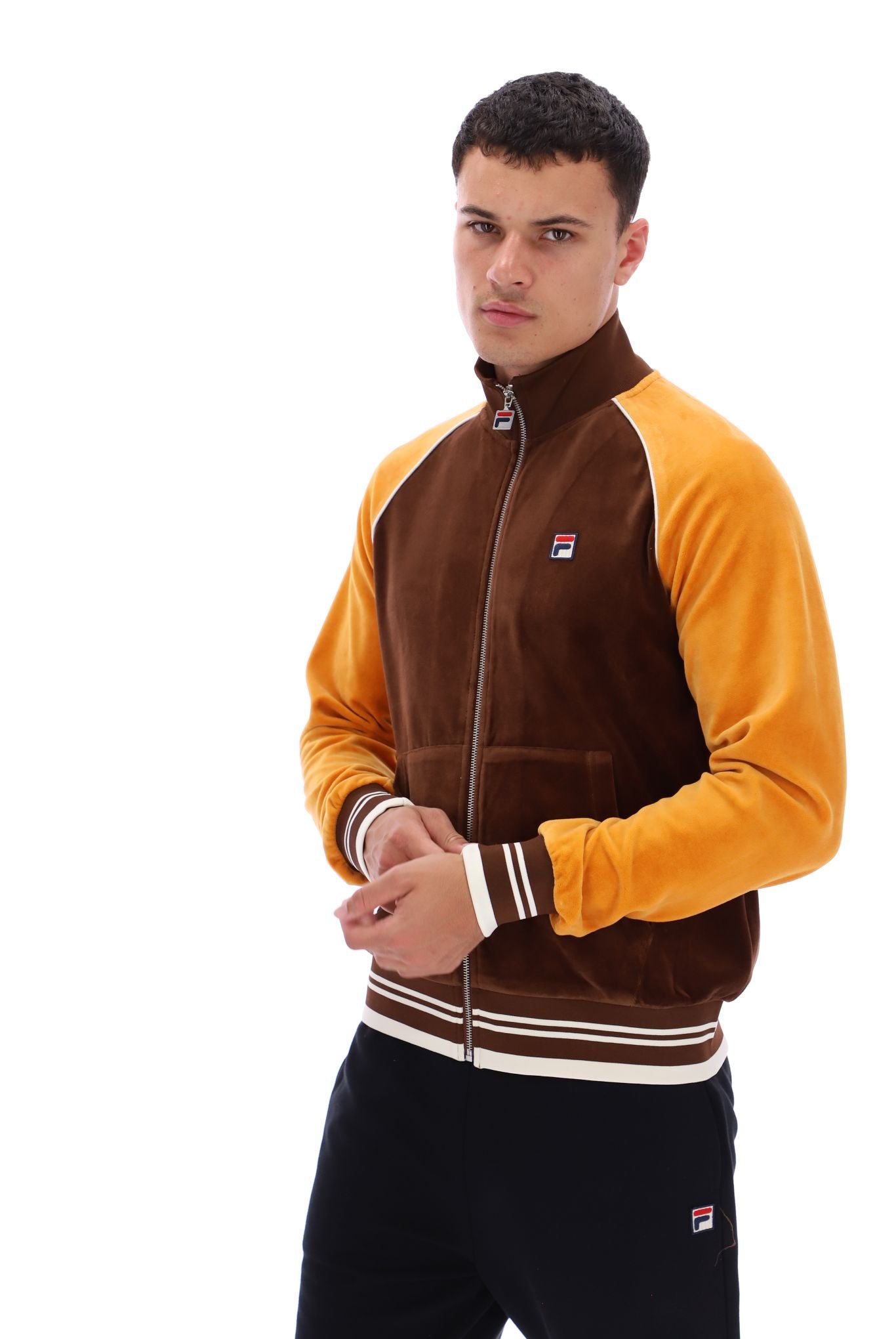 Liston Colour Block Velour Track Top - L