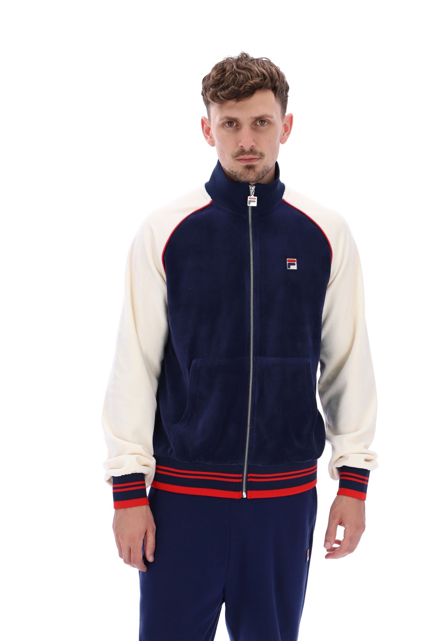 Liston Colour Block Velour Track Top - L