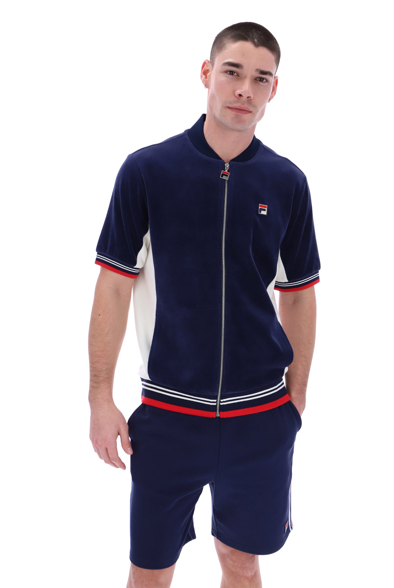 Lucas Short Sleeved Velour Track Top - XS