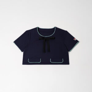 Midnight Blue Braided Crop Top – XL
