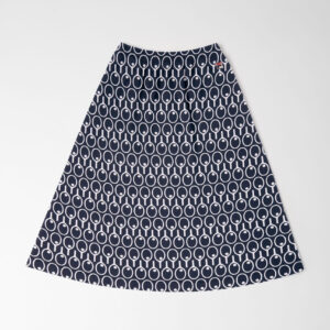 Midnight Blue Flared Pocketed Midi Skirt – XL