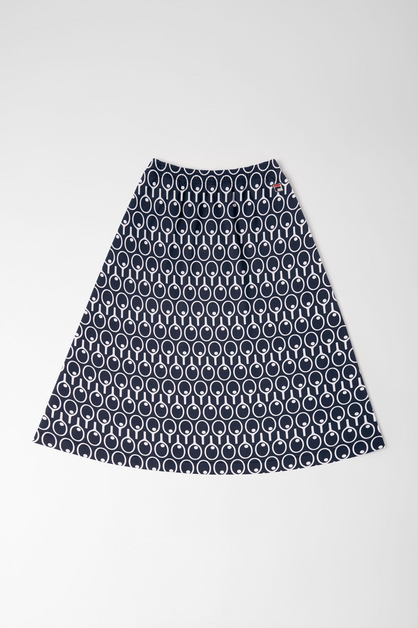Midnight Blue Flared Pocketed Midi Skirt - M
