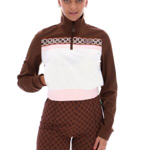 Laura 1/4 Zip Print Track Top – XXL