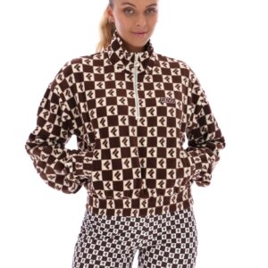 Marla Checkerboard Print Polar Fleece – XXL