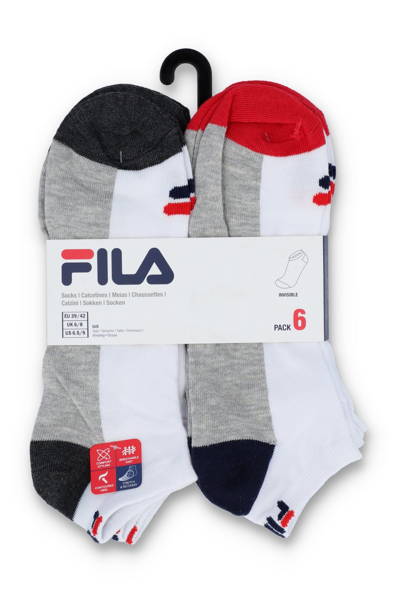 White 6 Pack Socks - 35/38