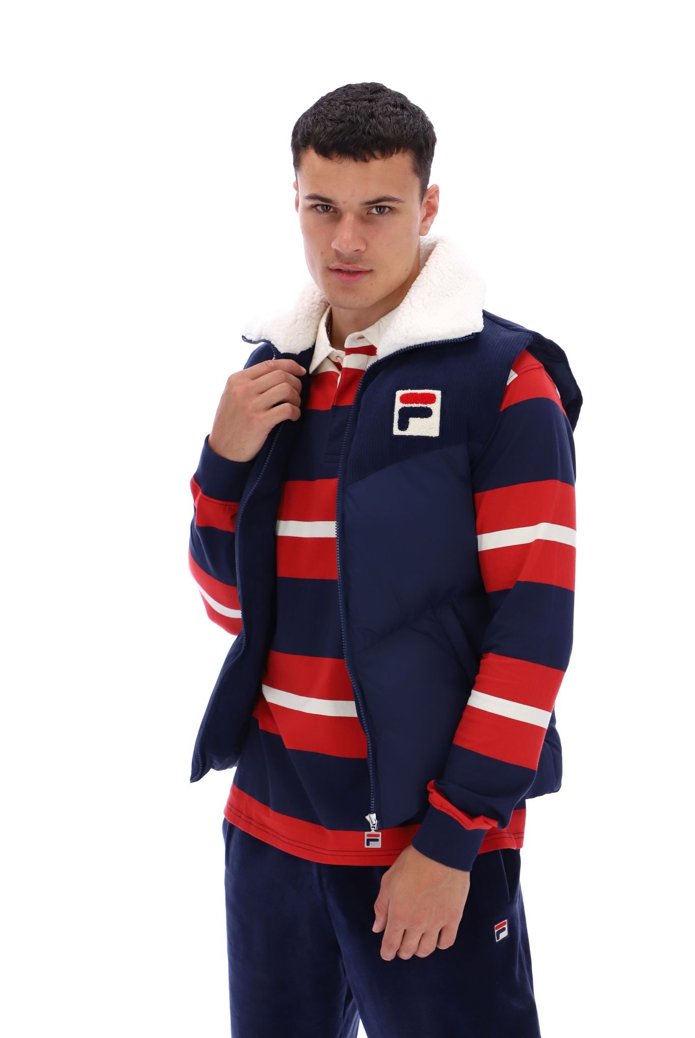 Rossy Corduroy Mix Puffer Gilet - XXL