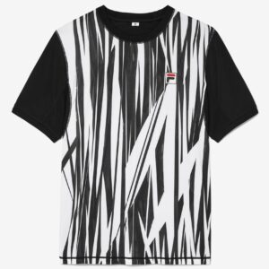 Shattered Black Pro Tennis Printed Crew Top – UK L