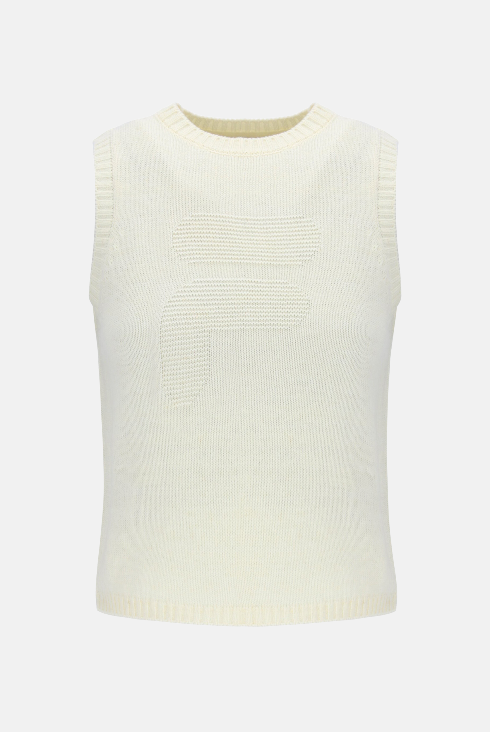 Off White Cropped Knit Vest - XS