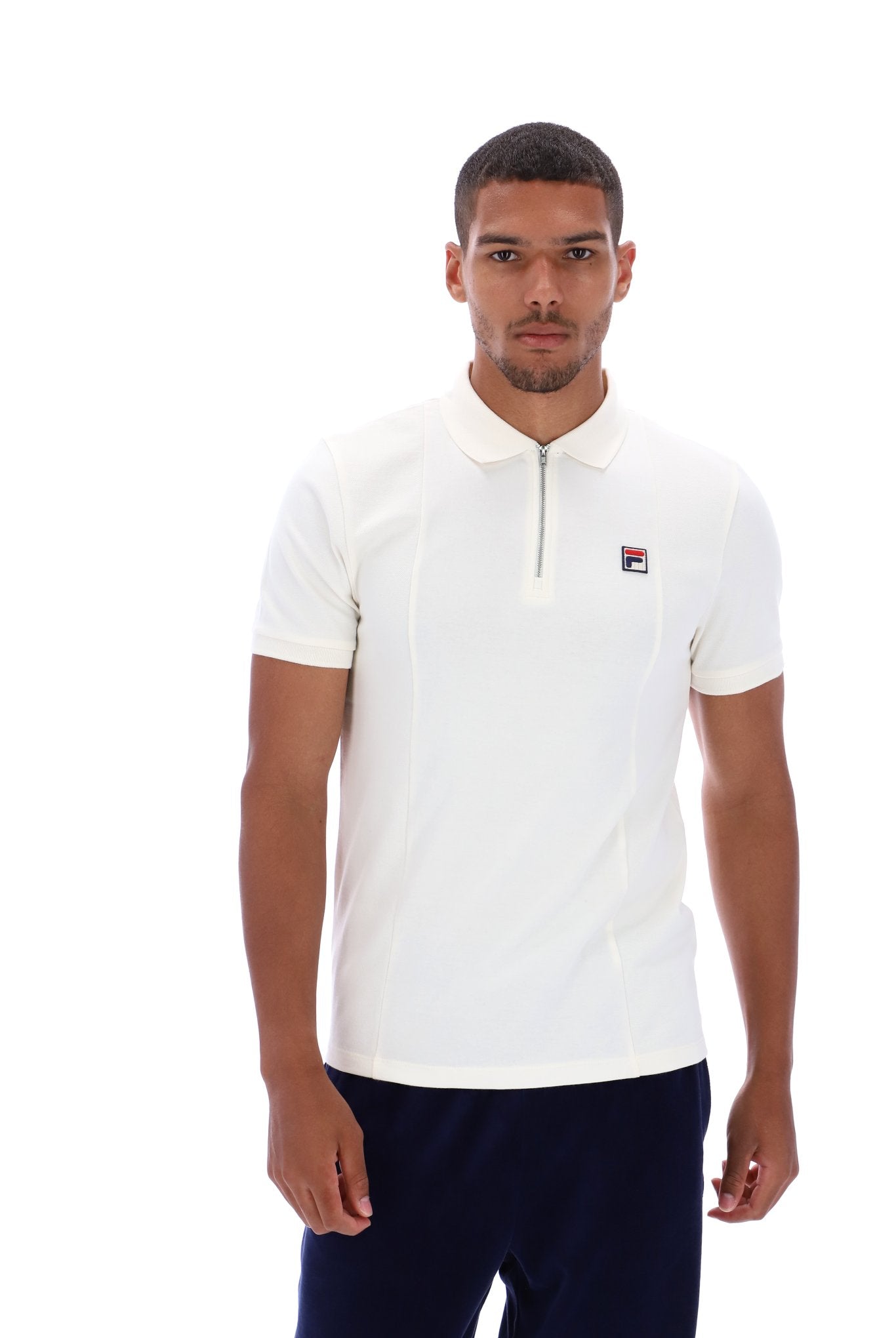 Anton Fabric Mix Panel Polo - L