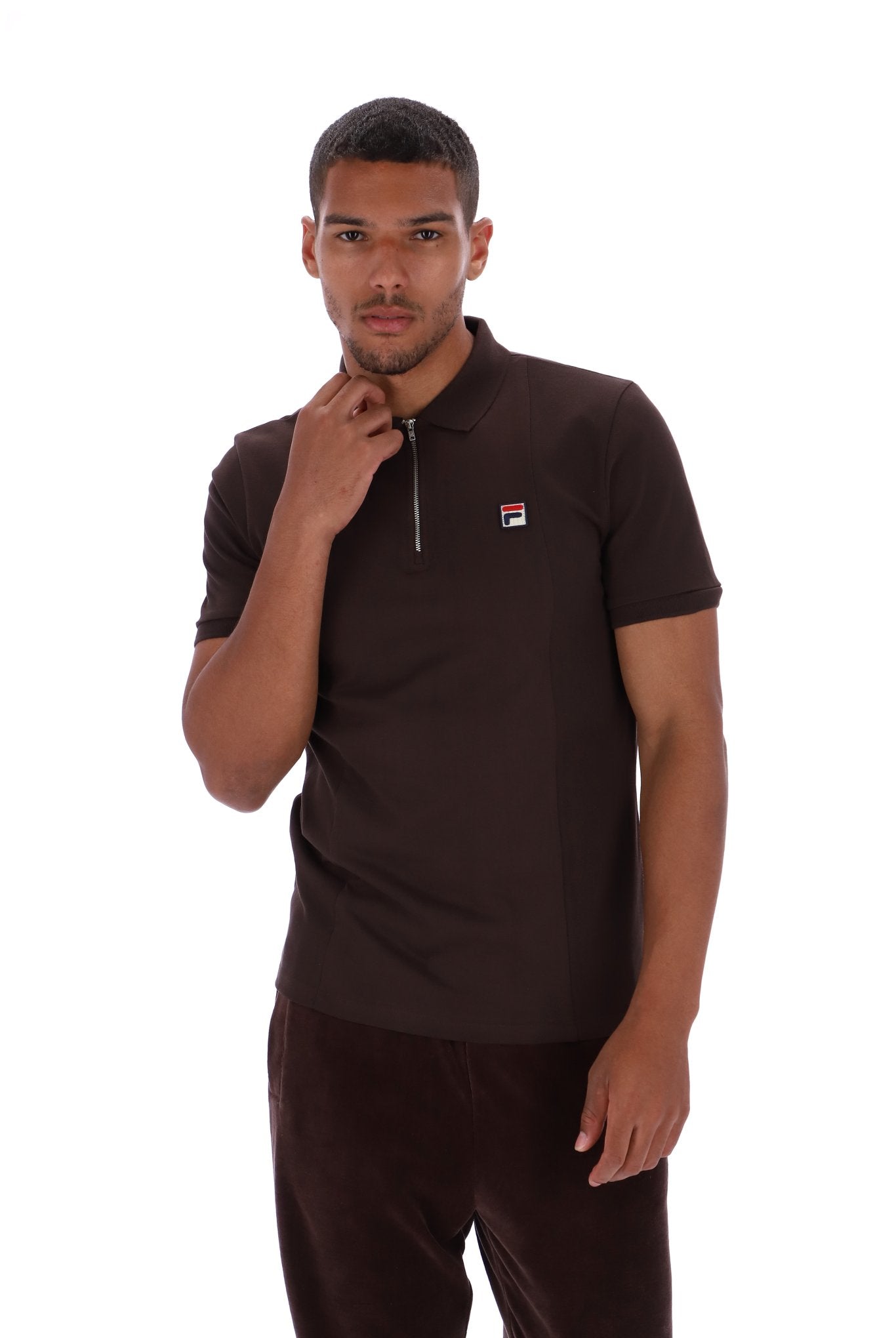 Anton Fabric Mix Panel Polo - M