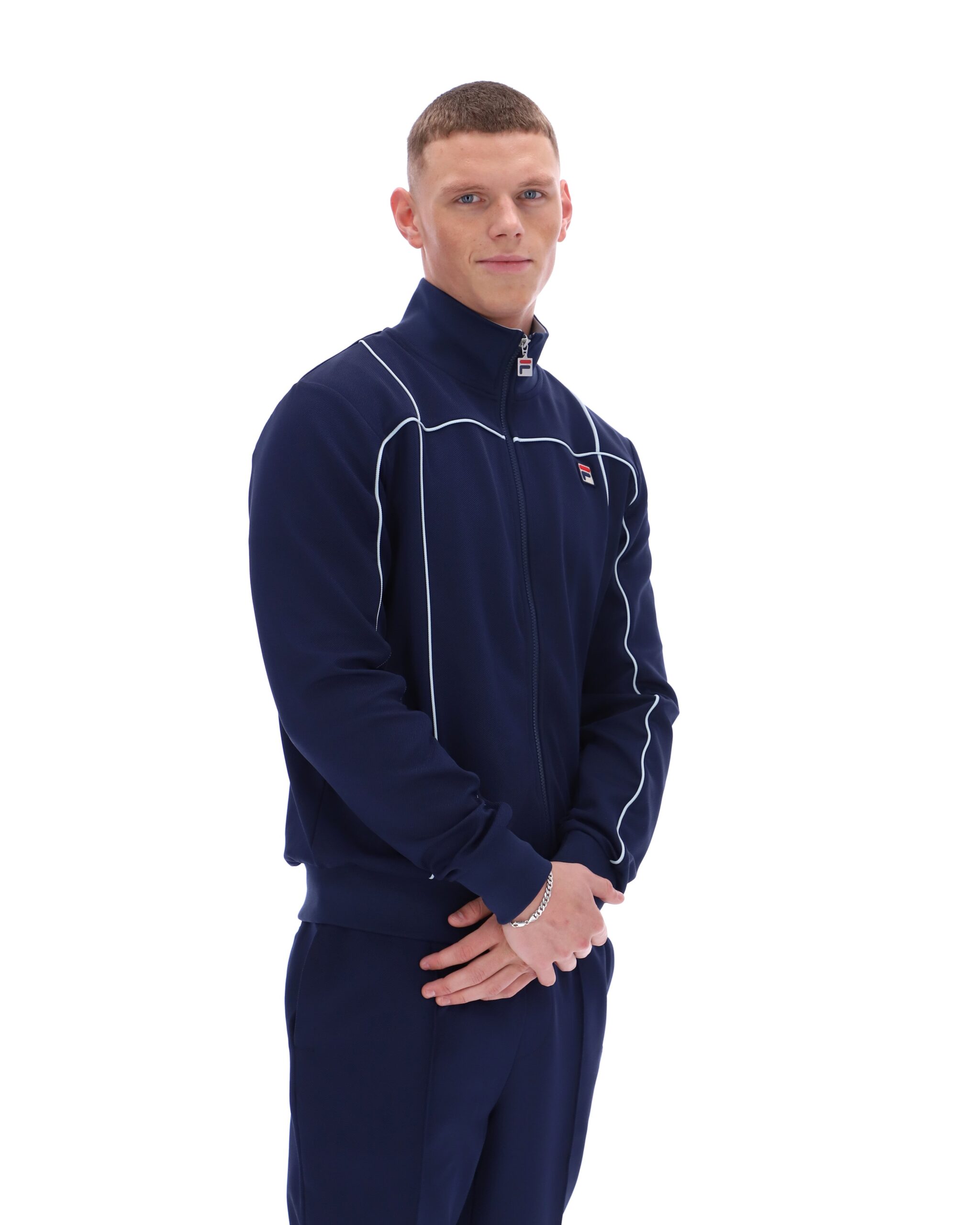 Fila Navy Armando Contrasting Piping Track Top - S