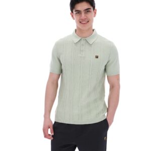 Sea Foam Barns Knitted Polo - L