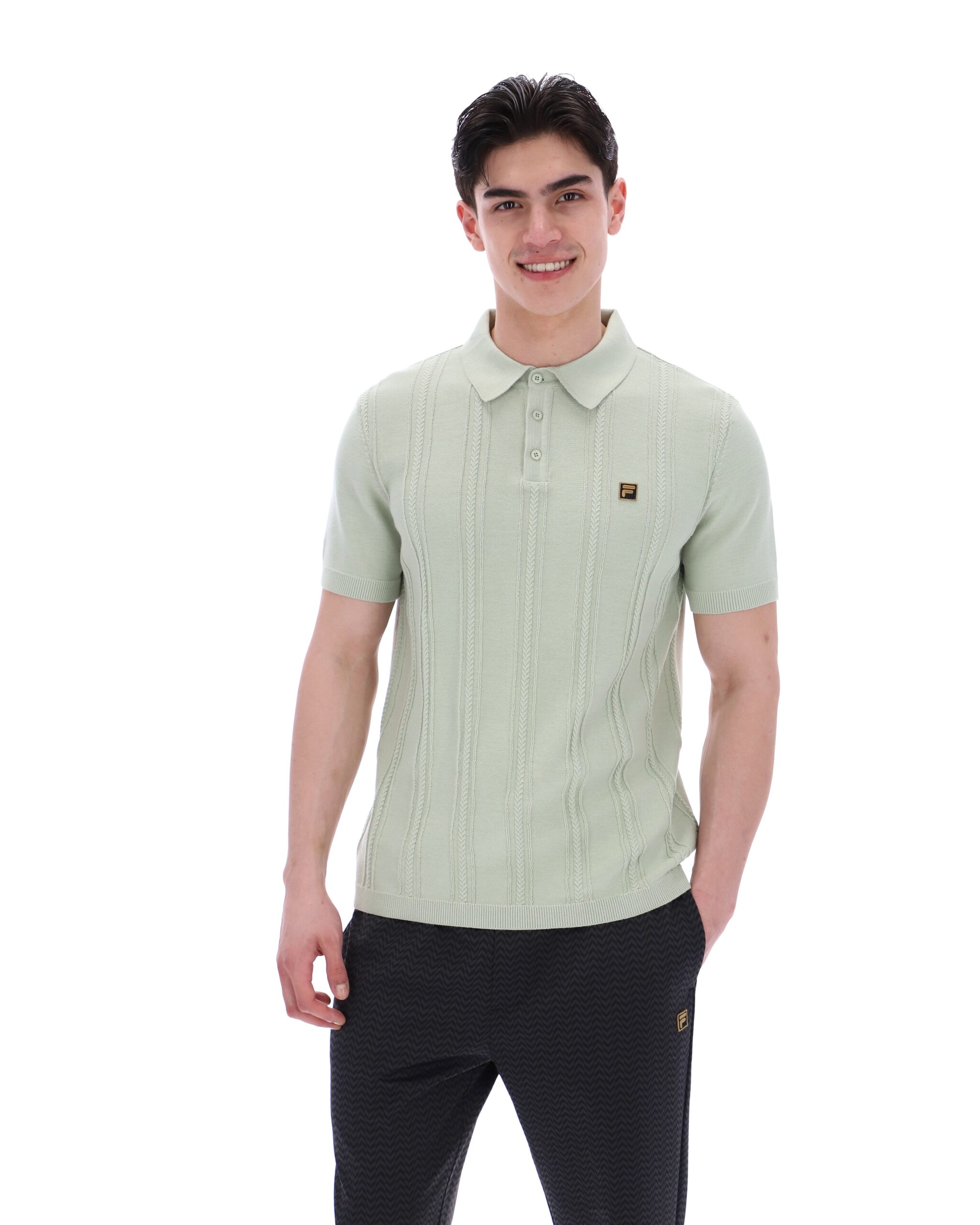 Sea Foam Barns Knitted Polo - L