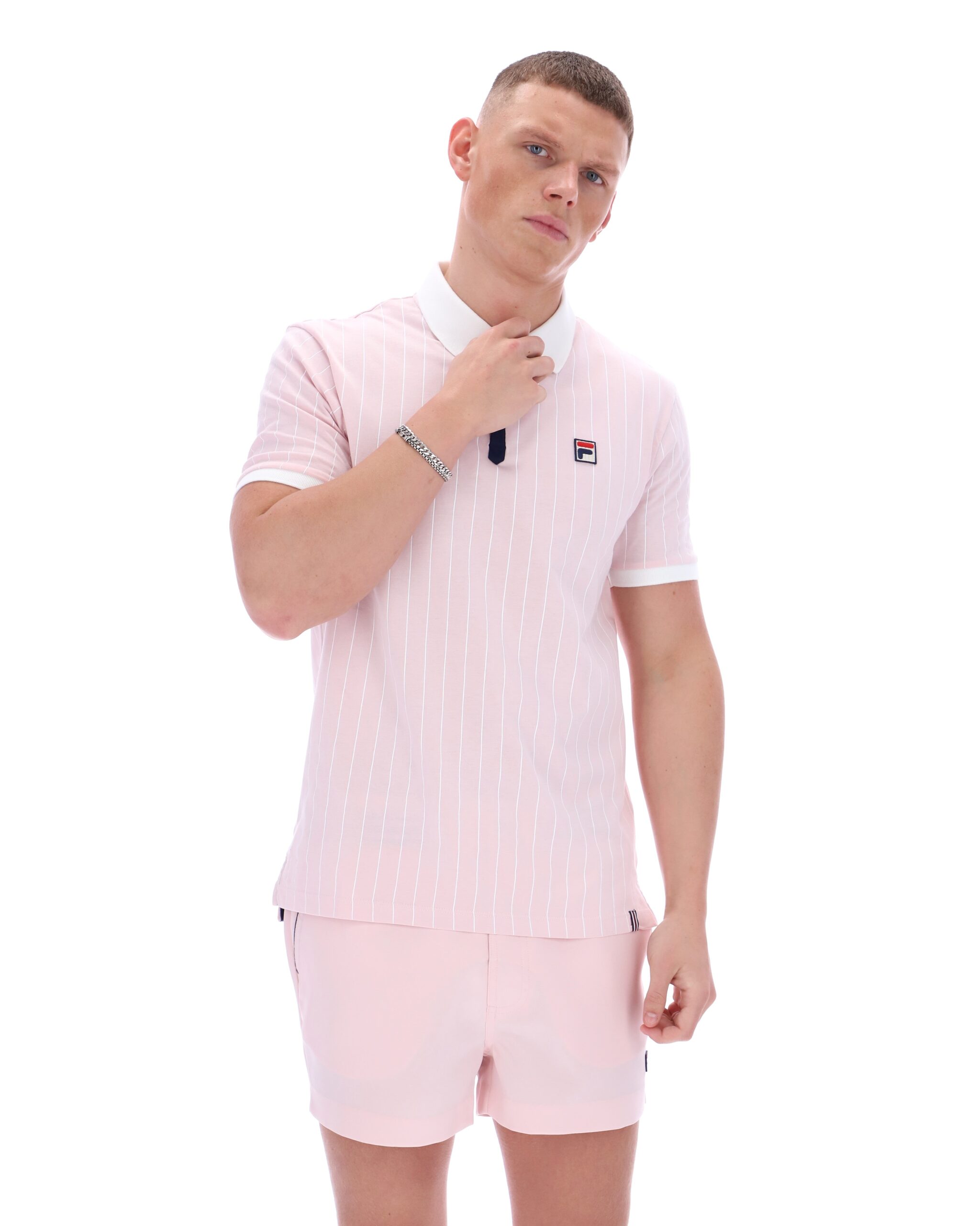 Pale Pink BB1 Classic Vintage Striped Polo - 3XL