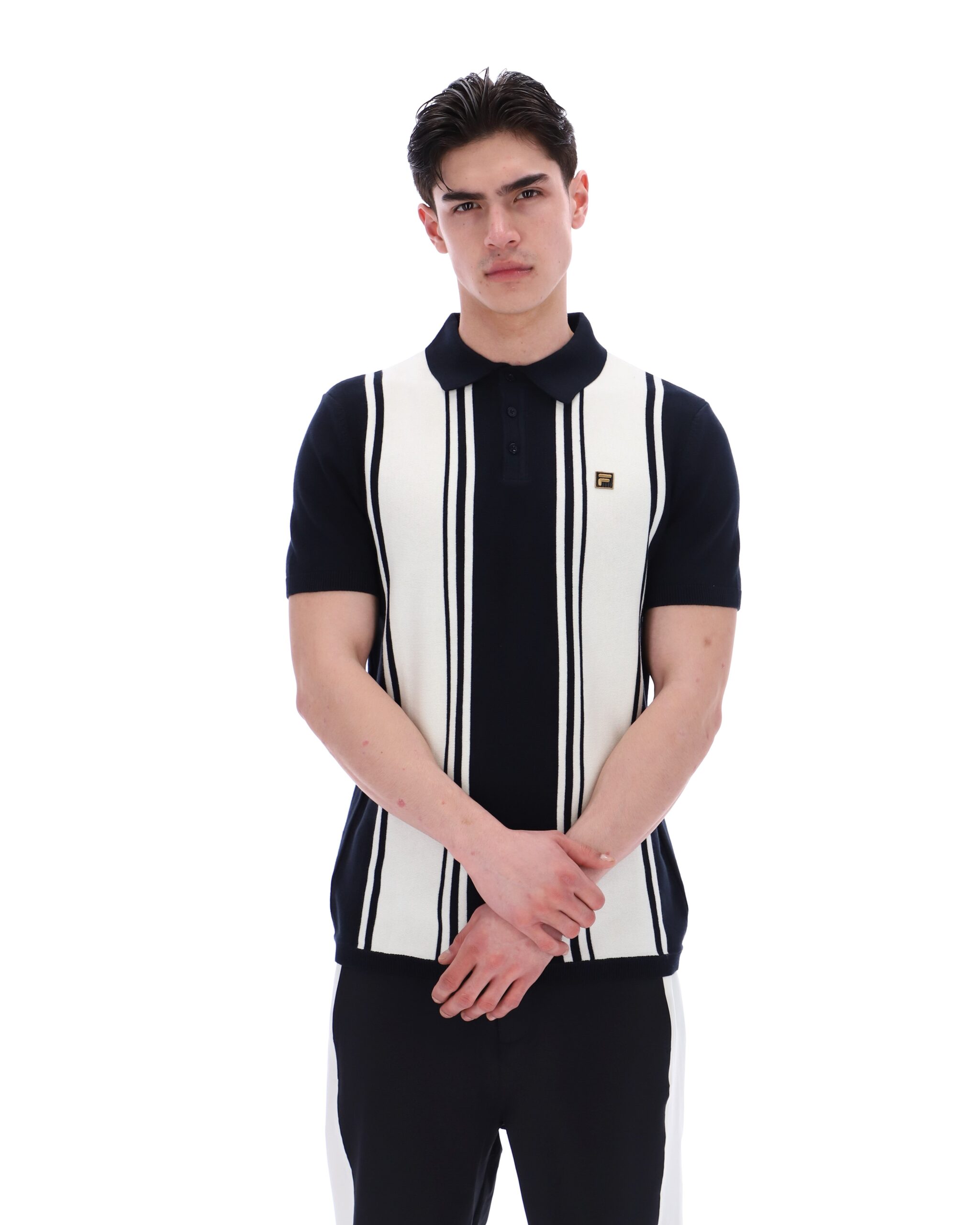 Black Buddy Bowling Style Knitted Polo - M