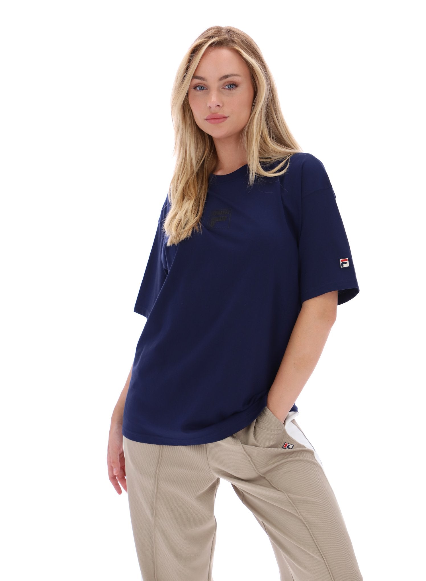Fila Navy Cinzia Boyfriend Style T-Shirt - S