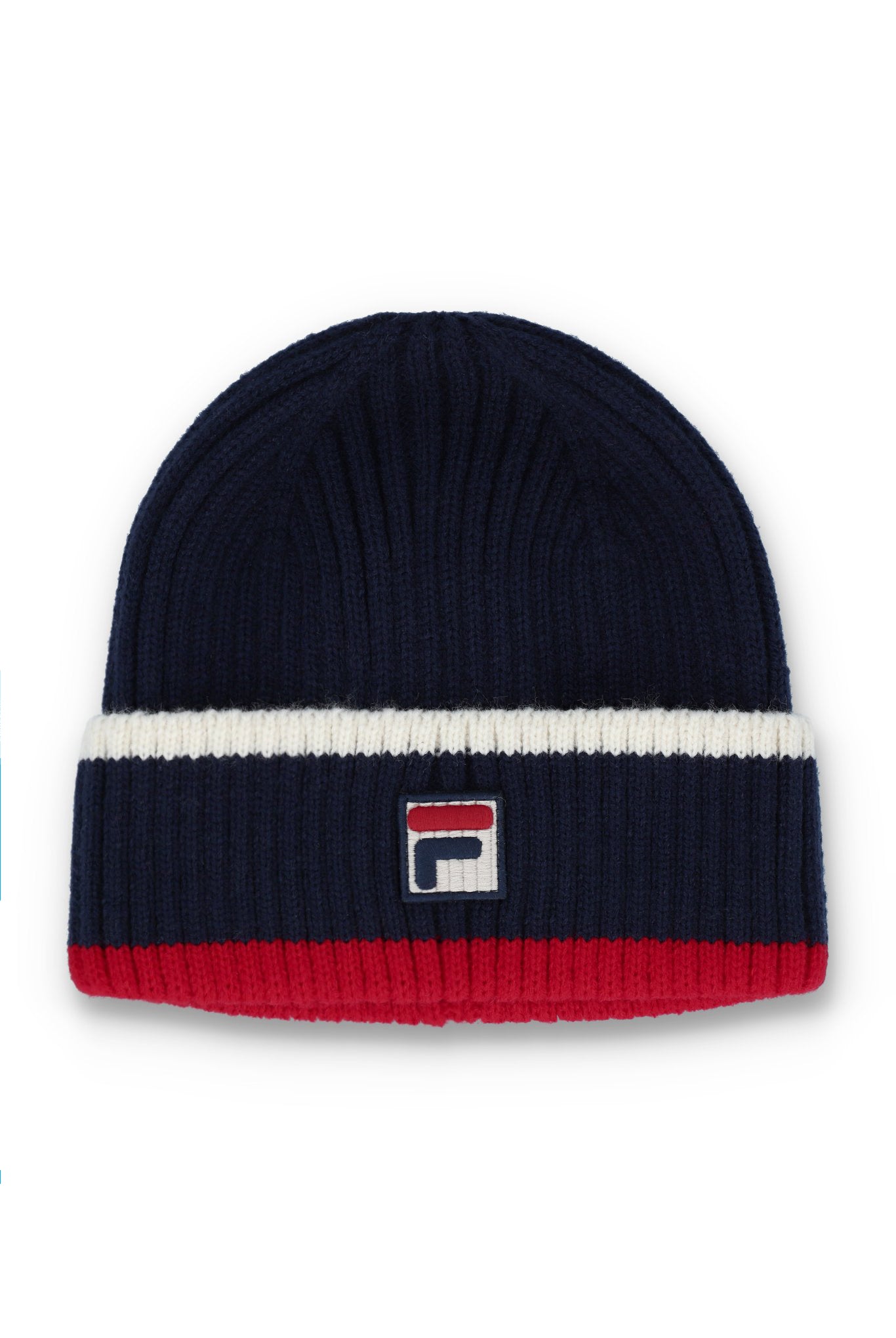 Fila Navy Ciro Ribbed Turn-Up Beanie - ONE