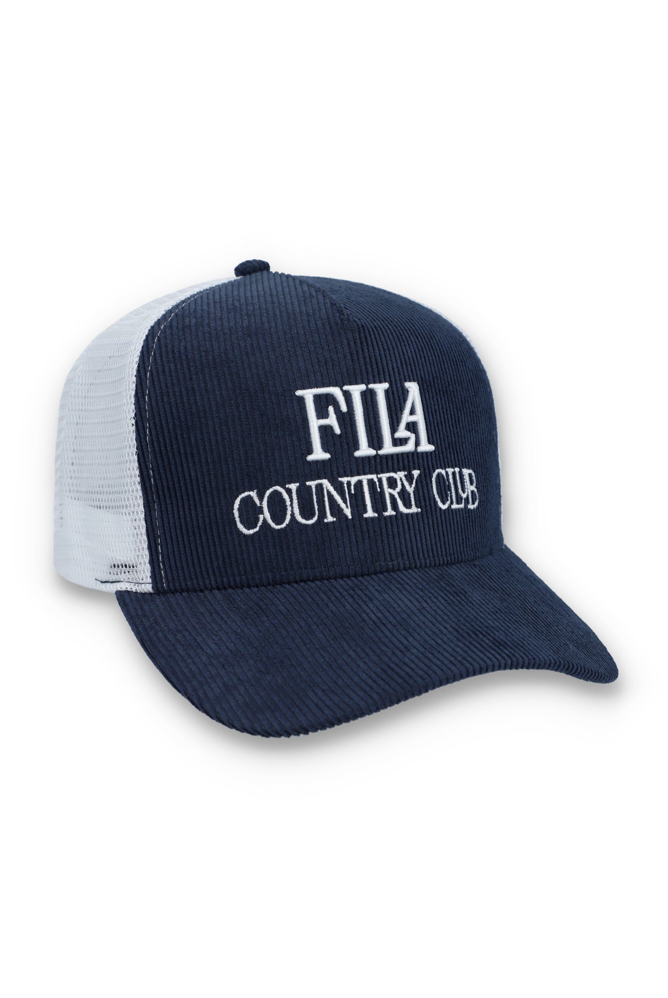 Fila Navy Cody Corduroy Mesh-Back Cap with Embroidered Graphic - ONE