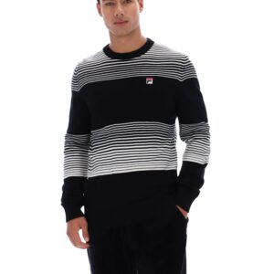 Black Connor Striped Knit Crew Neck – 4XL
