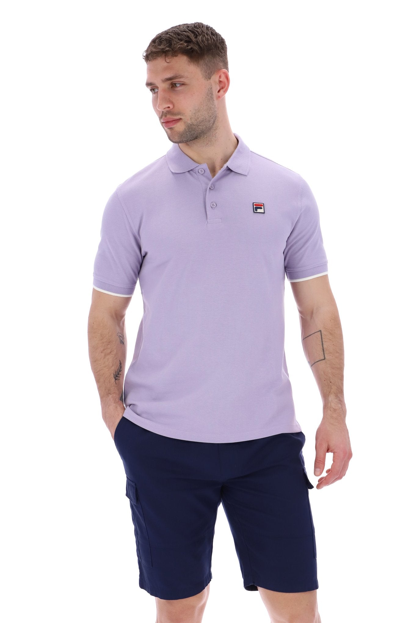Custom Two Button Tipped Rib Basic Polo - L