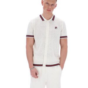 Gardenia Domenico Crochet Knitted Shirt with Contrast Tipping – XS