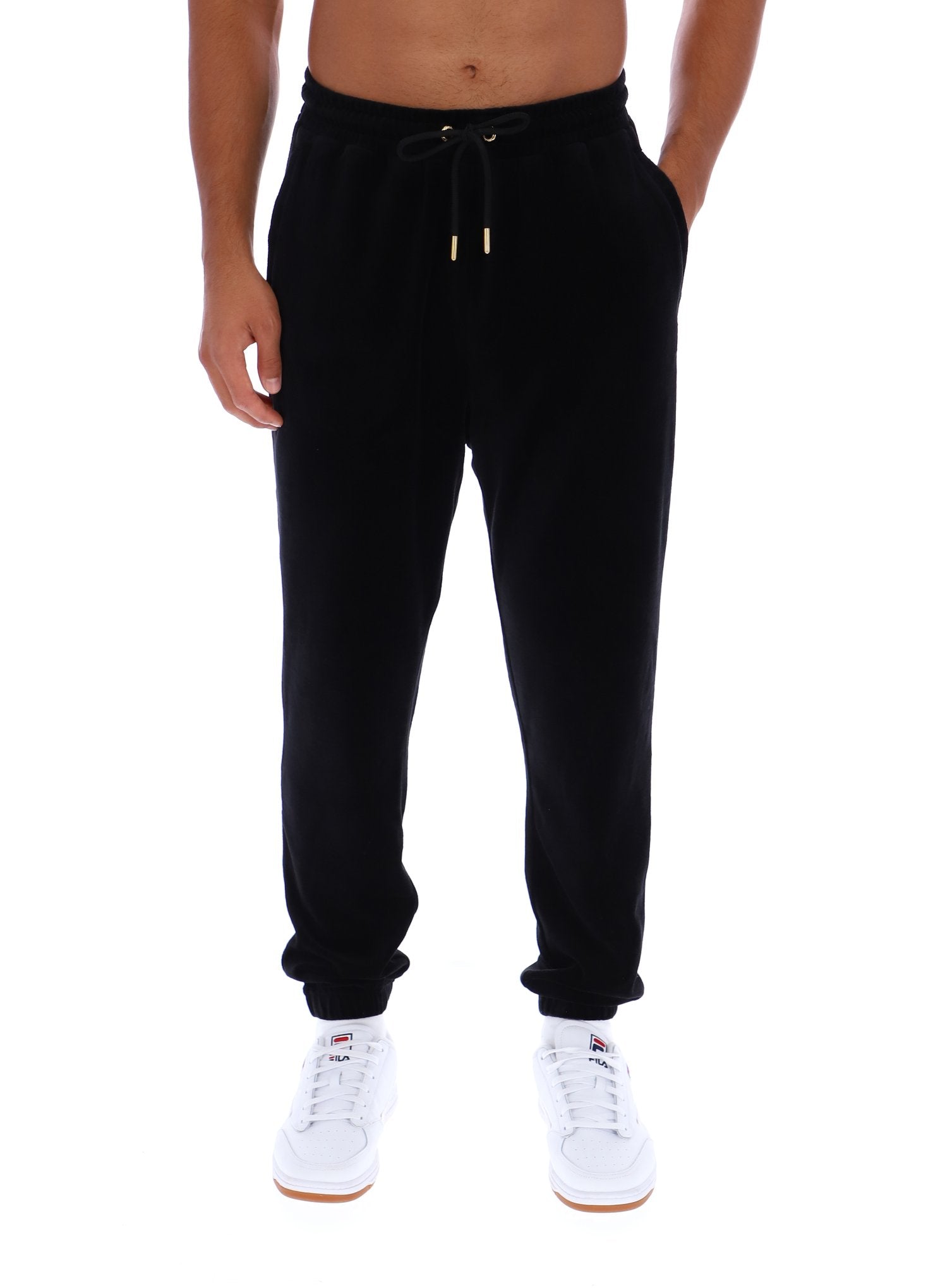 Black Eddie Velour Track Pant - M