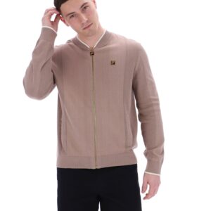 Mocha Meringue Ferguson Open Knit Pointelle Panel Track Top – 3XL