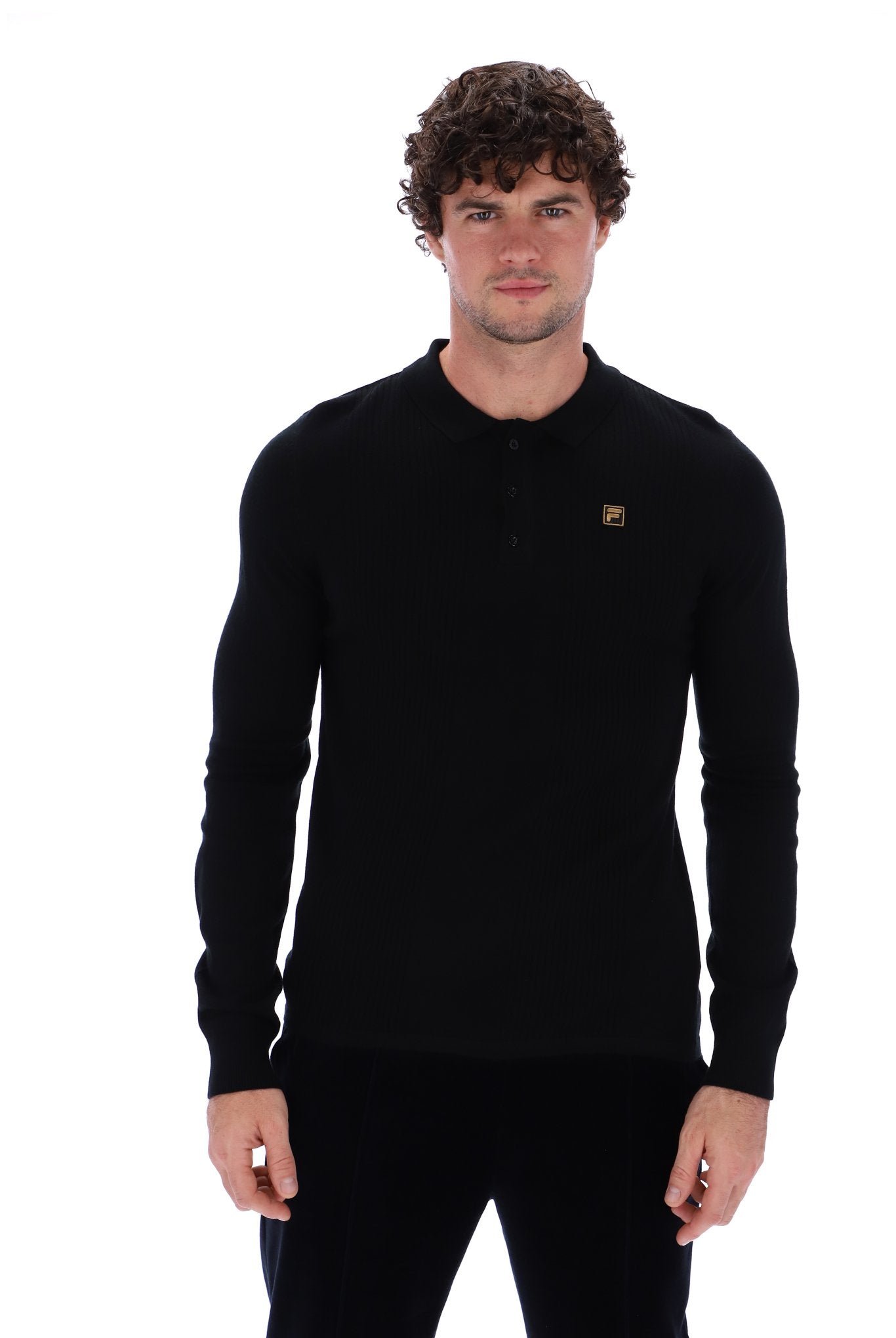 Frank Drop Needle Knit L/S Polo - M