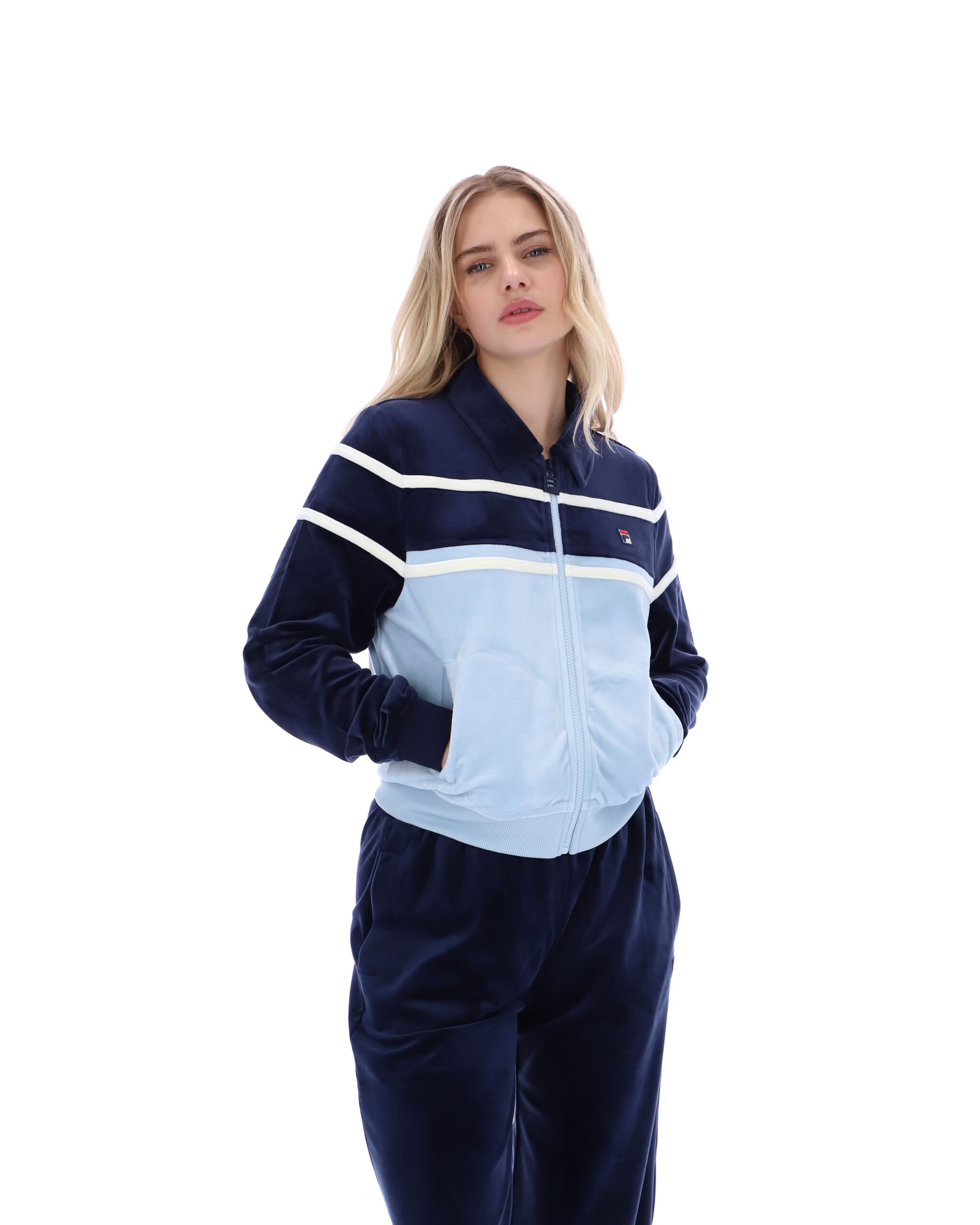 Fila Navy Giovana Cropped Zip-Up Top - M