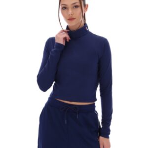 Navy Heidi Cropped Roll Neck Top – 3XL