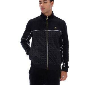 Black Higgans Full Zip Velour Jacket – 4XL
