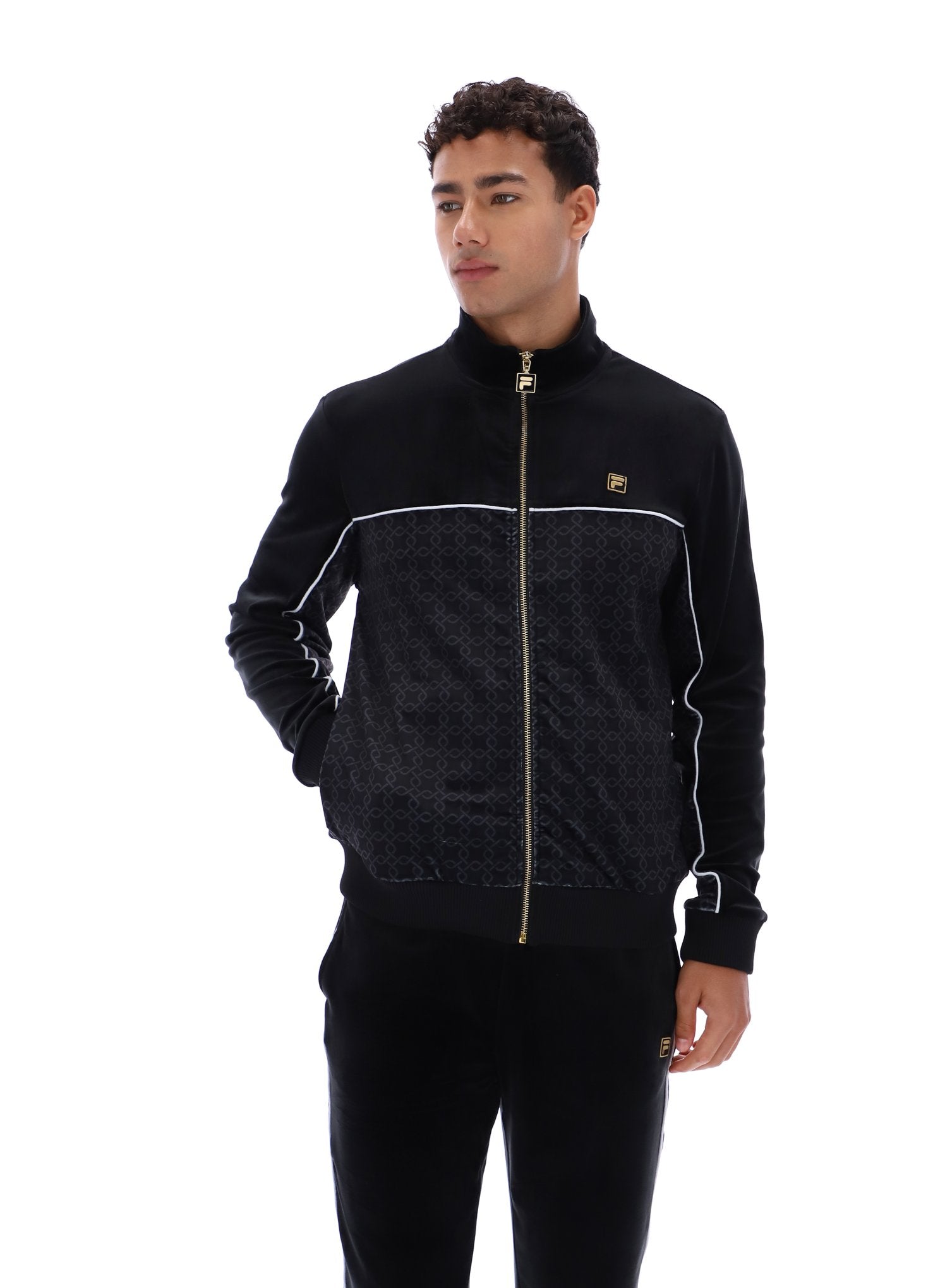 Black Higgans Full Zip Velour Jacket - 4XL