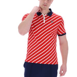 Fila Red Jaye Diagonal Stripe Polo – 3XL