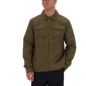 Dark Olive Kasa Zip-Through Overshirt – 4XL