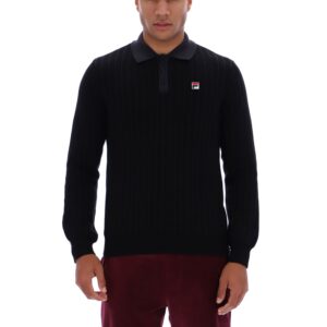 Black Kobe Striped Knit Polo – 3XL