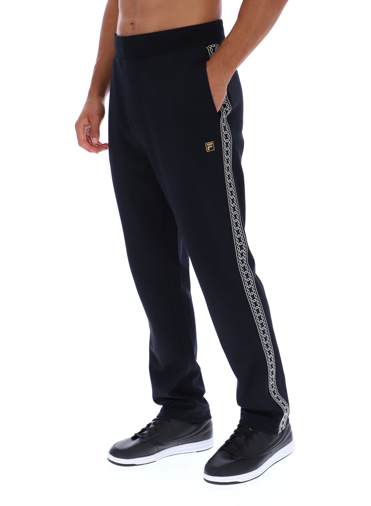 Black Layton Straight Leg Pants with Tape Detail - XXL