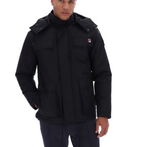 Black Liam Cargo Padded Jacket – 4XL