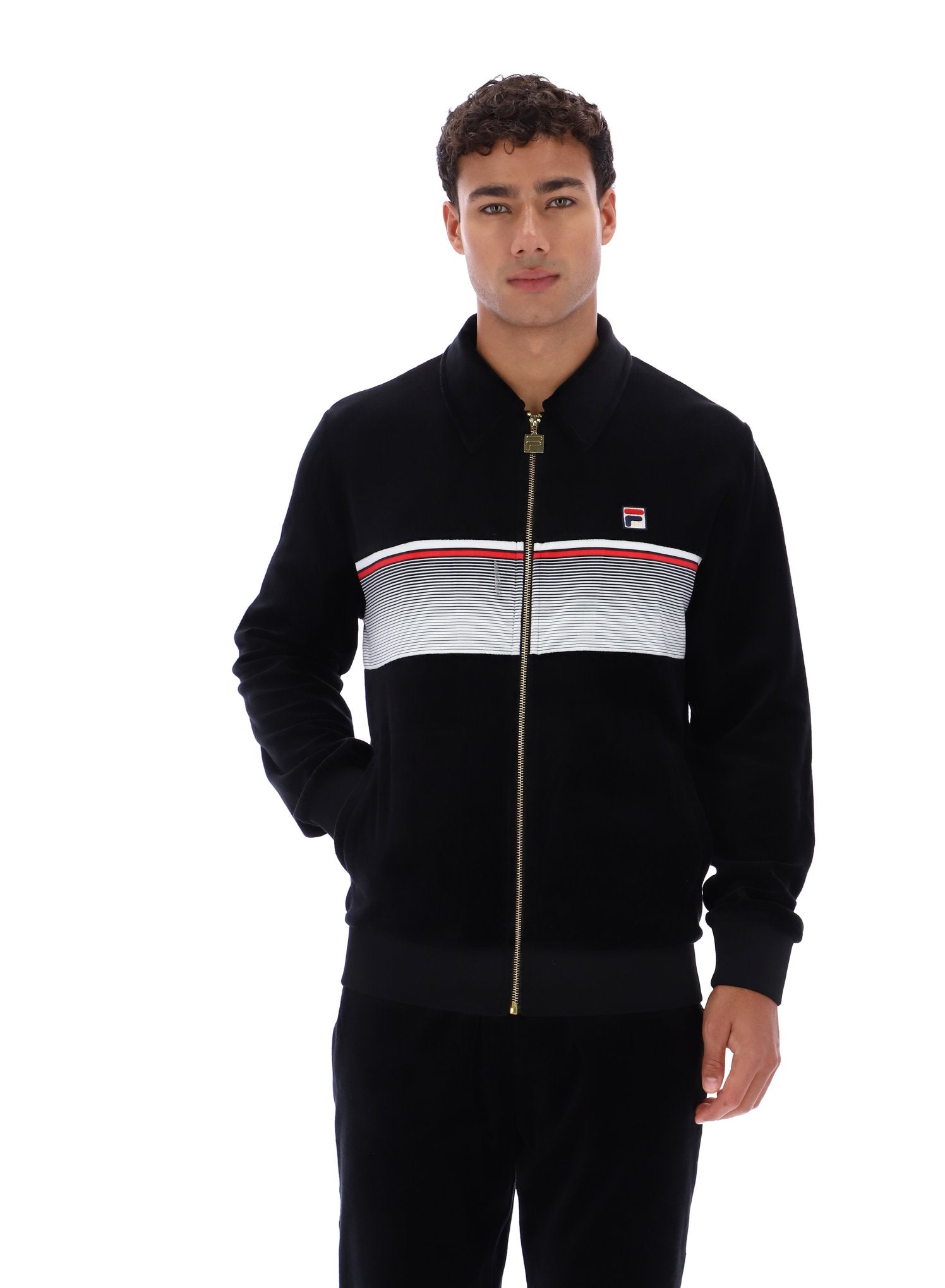 Black Malakai Striped Track Top - L