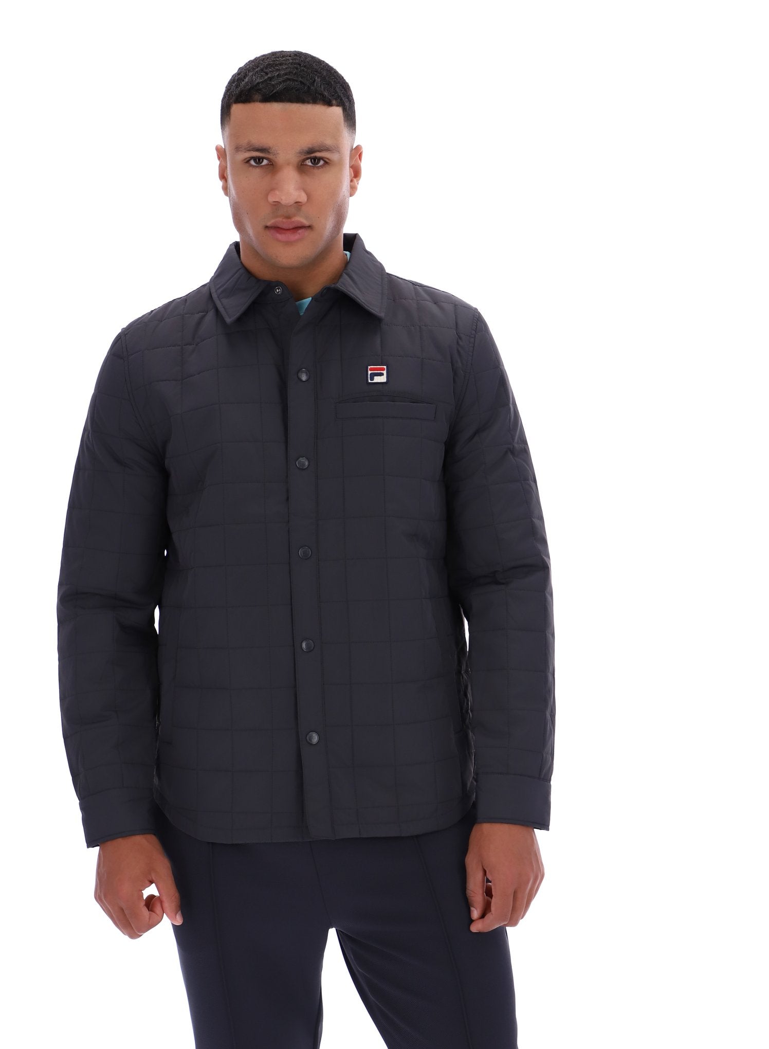 Charcoal Malcolm Lightly Padded Quilted Over Shirt - L